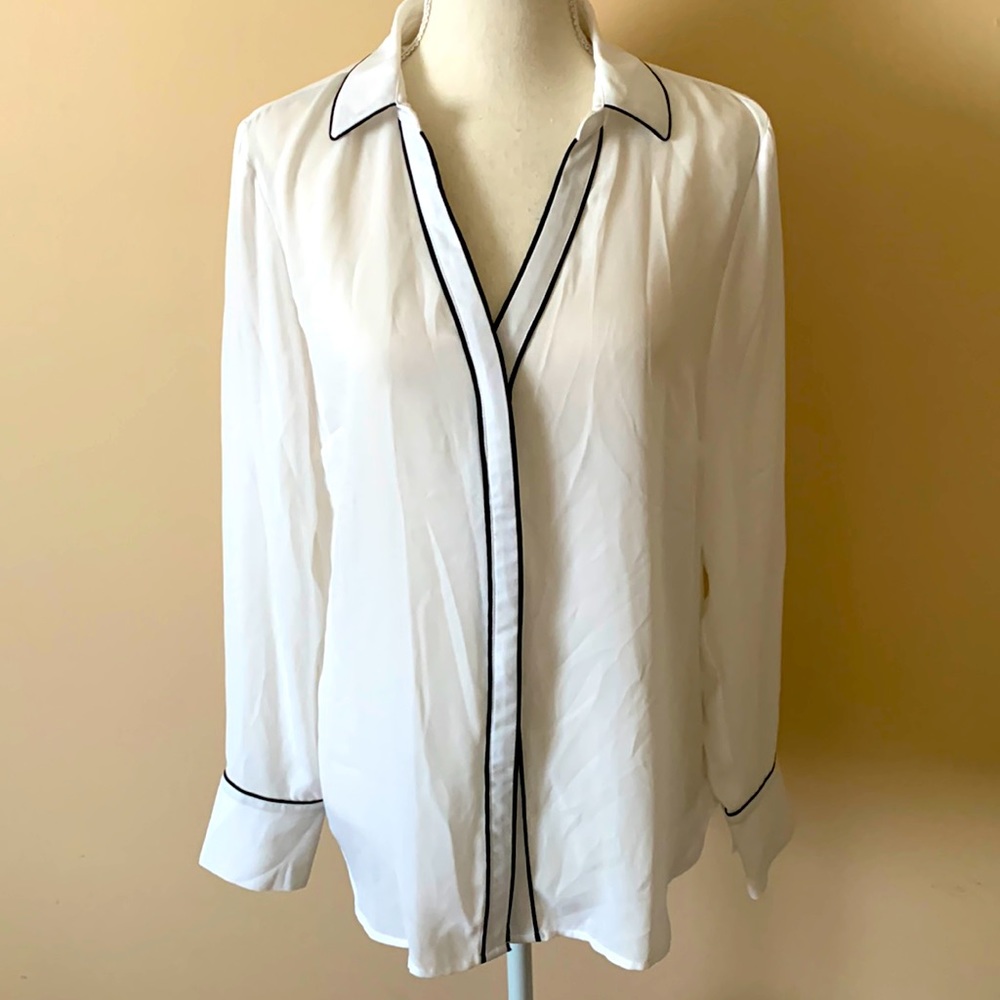 Worthington White with Black trim dress shirt